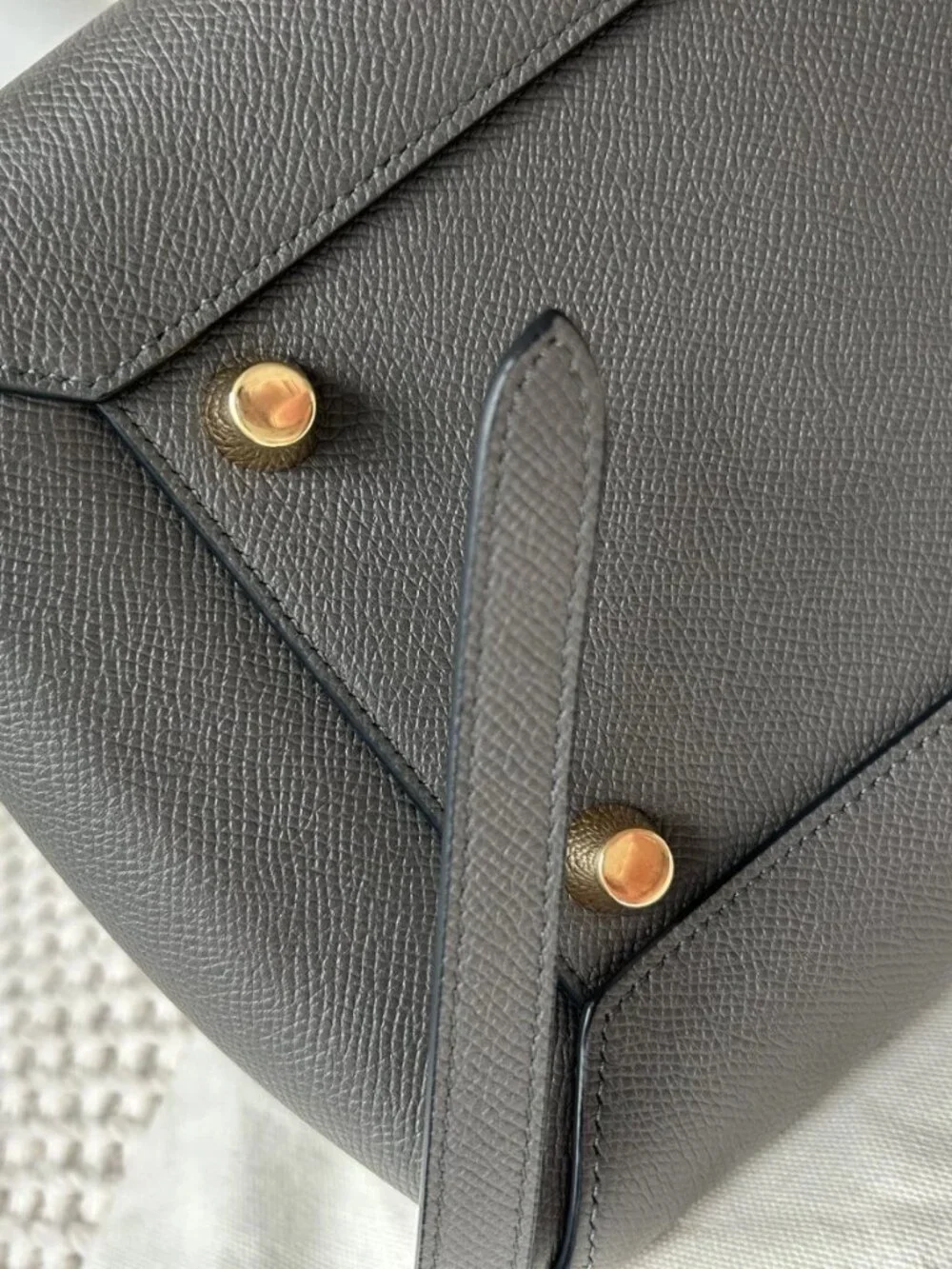 Phoebe Philo Era Celine Grained Calfskin Mini Belt Bag Gray